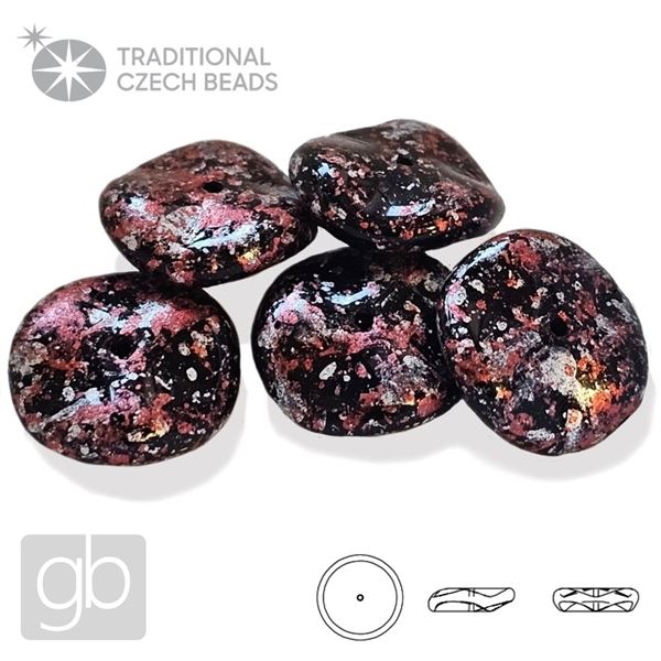 PRECIOSA RIPPLE 23980-45708 Black Silver Pink 12 mm 5 pcs