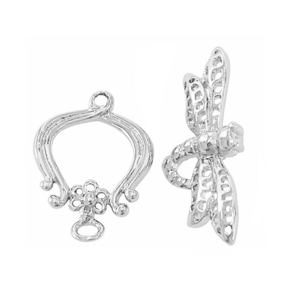 Toggle Clasps DRAGONFLY Silver