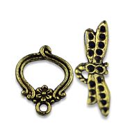 Toogle clasps DRAGONFLY Old silver
