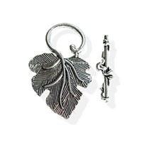 American fastening GRAPE LEAF Old silver