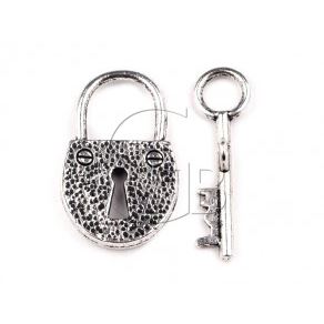 Toggle Clasps Lock 18x31 mm Old silver K919